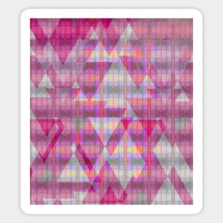 Pink and iridescent triangles Sticker